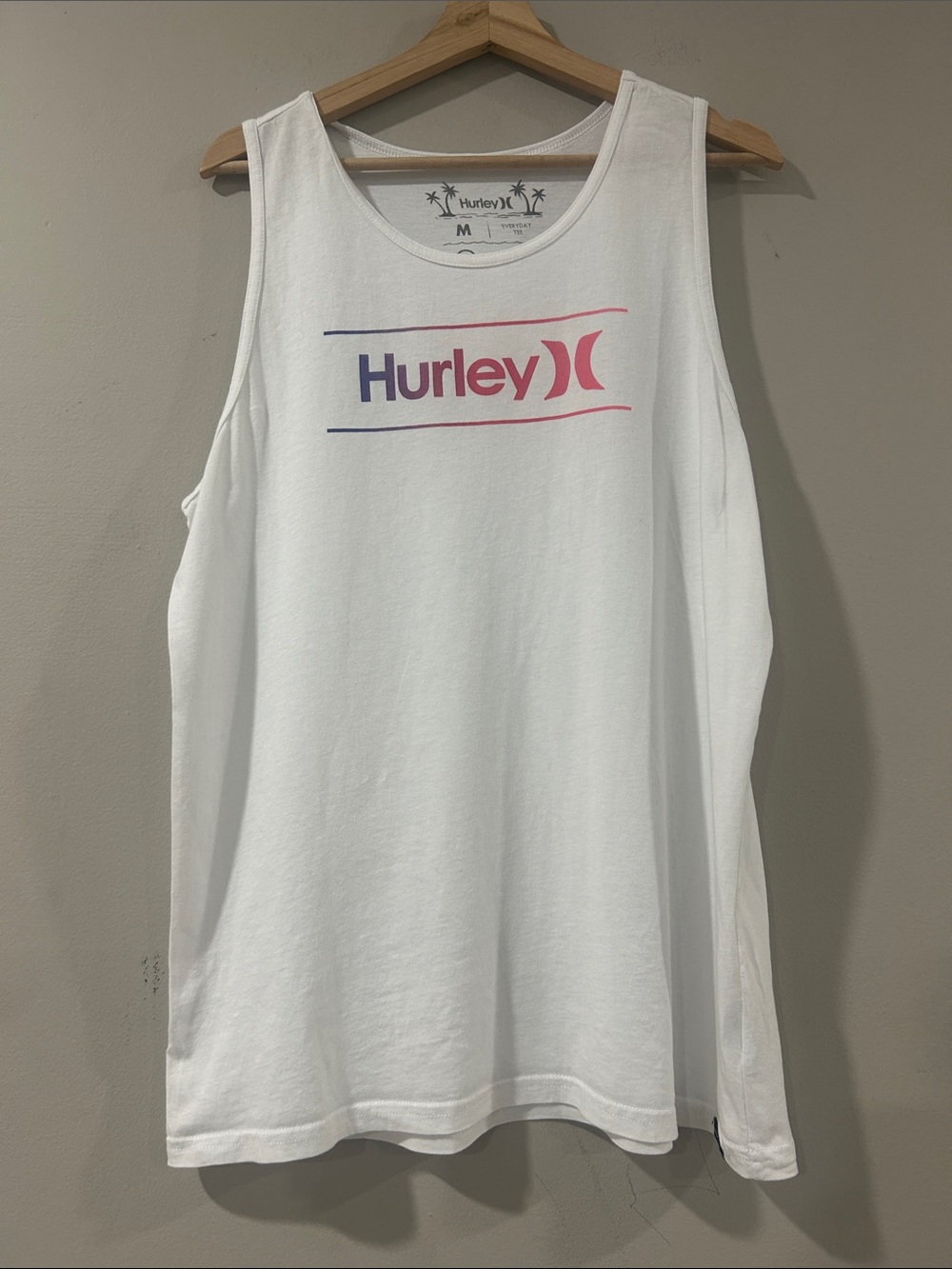 Hurley White Tank with Purple-to-Pink Logo